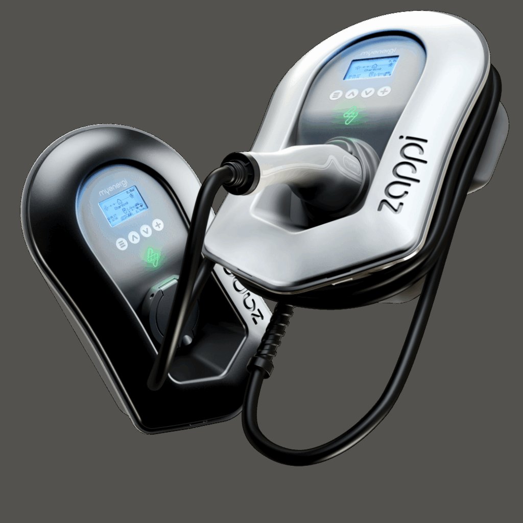 myenergi Zappi 7kW EV charger, shown in white and black