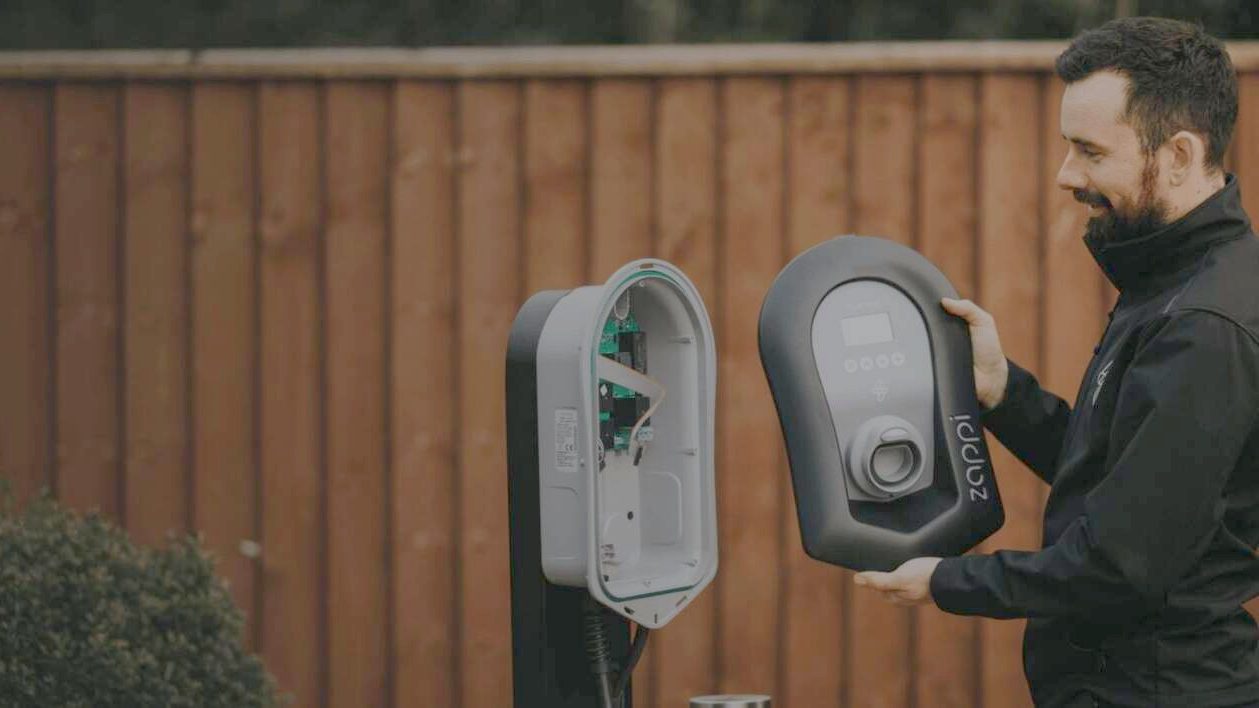 myenergi Zappi 7kW EV charger installed on wall