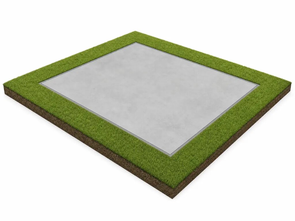 A reinforced concrete slab base