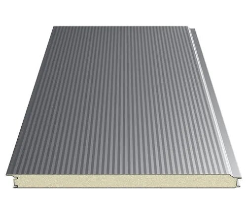 Steel-faced insulated sandwich wall panel with a rigid PIR foam core