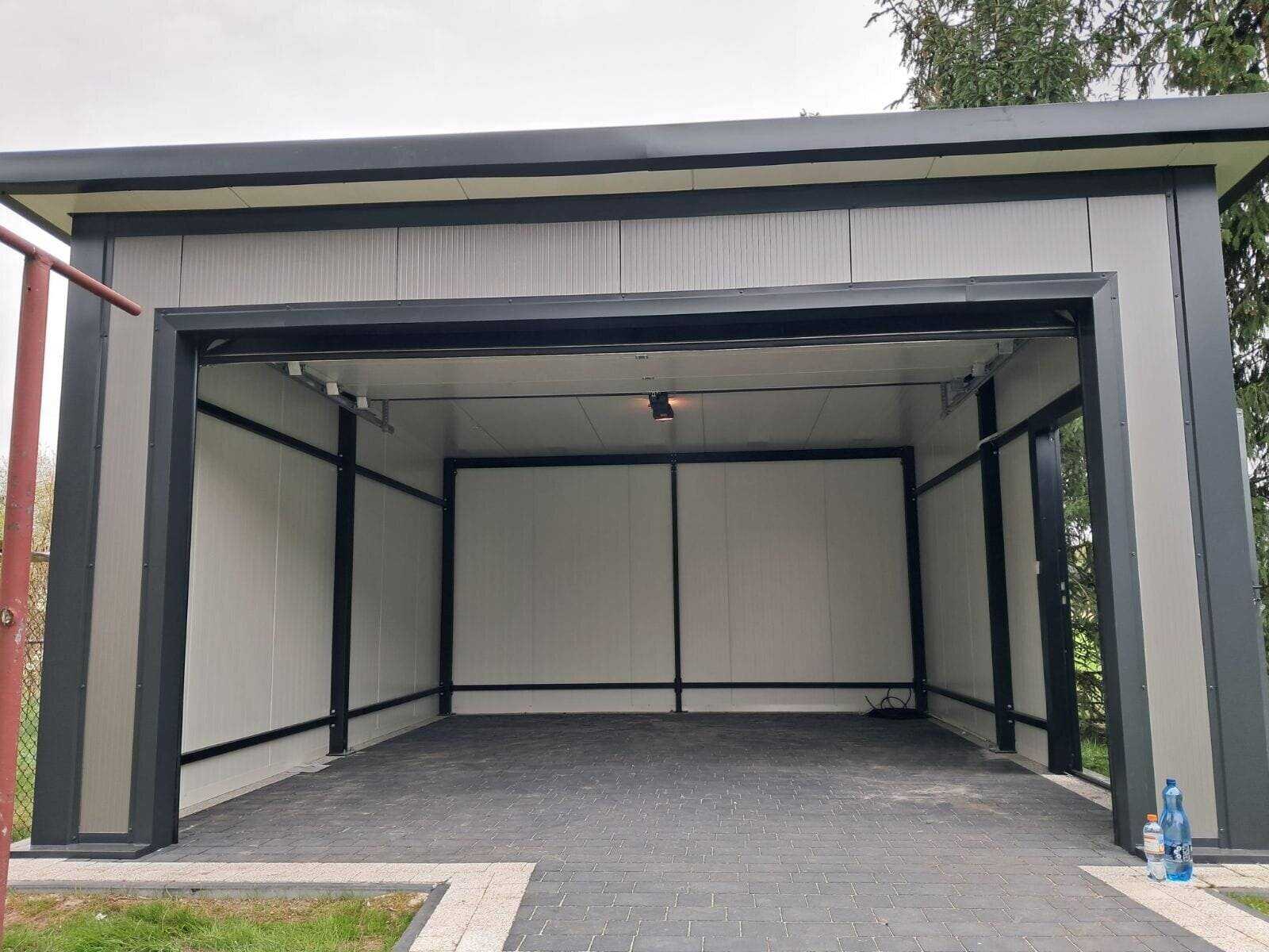 Insulated PIR panel garage, 5×6 m, finished exterior